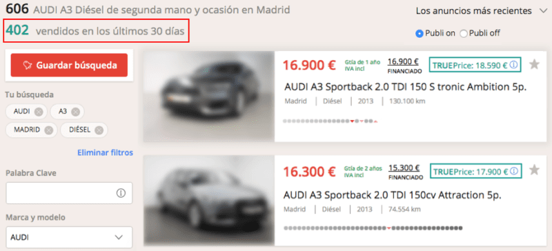 TruePrice (coches vendidos)