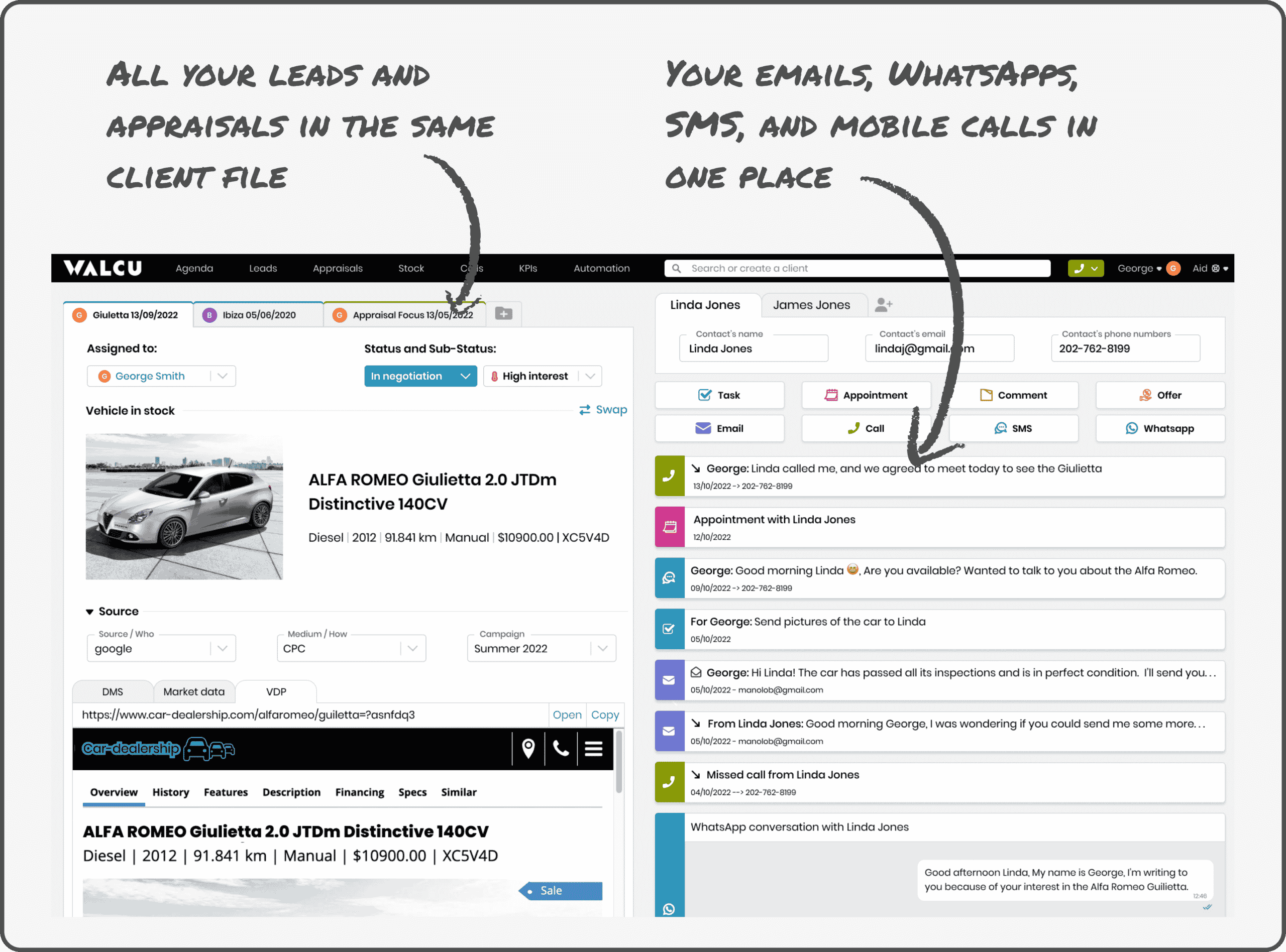 Explanatory customer file - CRM for auto dealerships